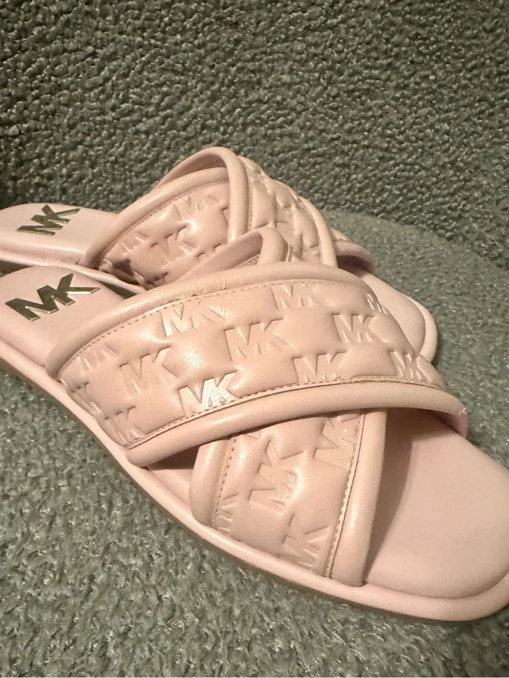 Michael Kors Gideon Crisscross logo slide sandals